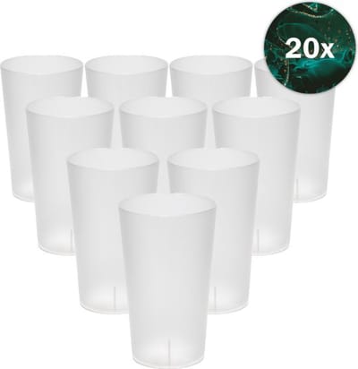 Hardcups - Kunststof Bekers - 25cl - Transparant - 20 Stuks