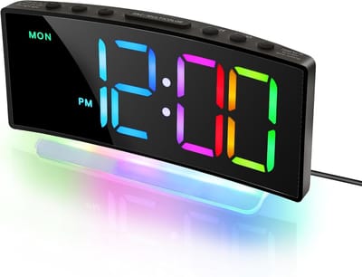 Digitale Wekker met RGB Kleuren LED Display, Nachtlamp, Dubbel Alarm en Snooze