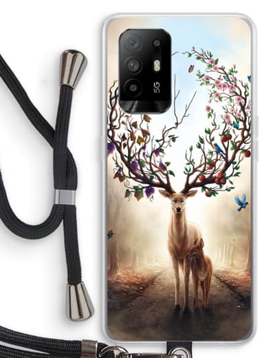 Case Company® - Hoesje met koord geschikt voor Oppo A94 5G hoesje met Koord - Seasons Change - Telefoonhoesje met Zwart Koord - Bescherming aan alle Kanten en Over de Schermrand