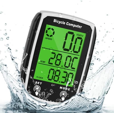 Thijox - Bekabelde Waterdichte Fietscomputer met 19 Functies, HD-Verlicht LCD-Scherm, Automatische Start, Fietssnelheidsmeter en MTB-Kilometerteller i