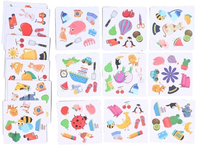 Dailygoods- Flip Kaartspel - Crazy Match - Educatief Speelgoed - 54 Kaarten - Voor Kinderen - Multidimensionale Training