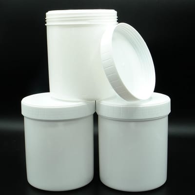 Potten 1000ml Leeg 50 stuks - Lege Witte Pot met Schroefdeksel en Binnendeksel - Zalfpot