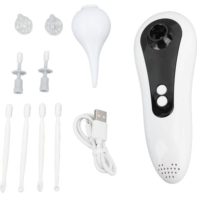 Sèche-oreilles ergonomique avec éclairage rouge et embout en silicone amovible pour animaux de compagnie