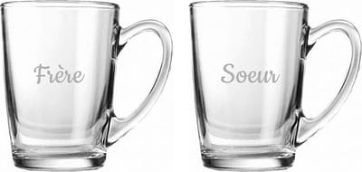 Theeglas gegraveerd - 32cl - Frere & Soeur