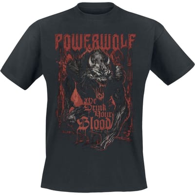 Powerwolf T-shirt - We Drink Your Blood - S tot 4XL - voor Mannen - zwart