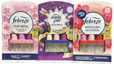 Ambi Pur - Luchtverfrisser - Navulling - 3Volution - Blossom & Breeze- Sugarplum Delight - Thai Orchidee - 3x 20ml