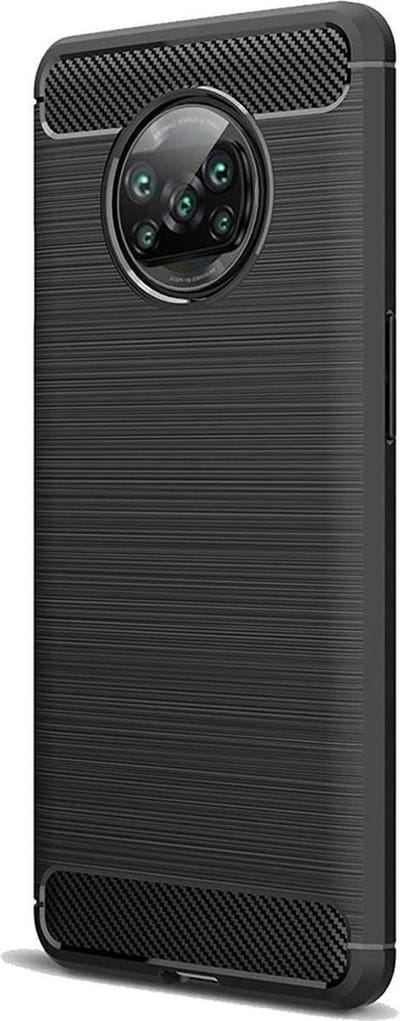 Geborsteld TPU Hoesje Geschikt voor Xiaomi Poco X3 / X3 Pro | Beschermhoes | Back Cover | Flexibel TPU | Stijlvol Carbon | Dun | Zwart
