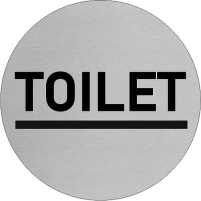 CombiCraft Aluminium deurbordje 'TOILET' Ø75 mm met 3M-tape