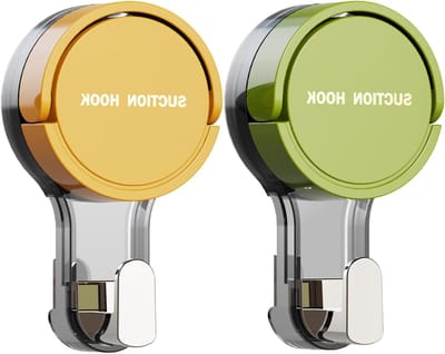 Set van 2 Extra Sterke Zuignap Haken voor Badkamer en Keuken, Plak Haken zonder Boren, Ideaal voor Handdoeken en Keukenaccessoires