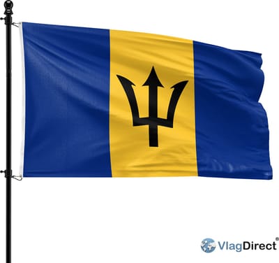 VlagDirect - Barbadiaanse vlag - Barbados vlag - 90 x 150 cm.