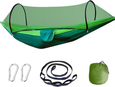 Robuuste Camping Hangmat Dubbel met Muskietennet voor Buiten Reizen Tuin Strand - Inclusief Bevestigingsbanden