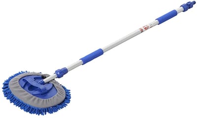 ProPlus Wasborstel - 1.65 m - Telescopische Steel - Verstelbaar - met Chenille Microvezel - 3D Wasborstelkop - Alleen Gebruiken met Koud Water - Multifunctionele Wasborstel - Blauw