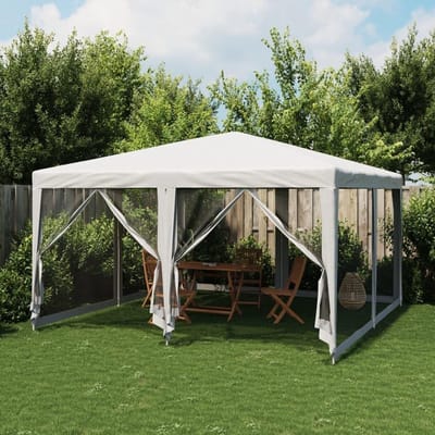 Feesttent - Tuinpaviljoen - Buitenfeesten - Met 8 gaaswanden - 4 x 4 meter - Wit