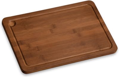 FSC® Houten Snijplank / Afdekplaat - Donker Bamboe Hout - Met Saprand - Snij Plank - Kookplaat Afdekplaat - Afm. 38 x 25 x 1.6 Cm