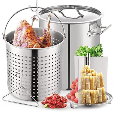 52QT ALL IN ONE Functie RVS Voorraadpot - Stoompan, Verdeler en Haak