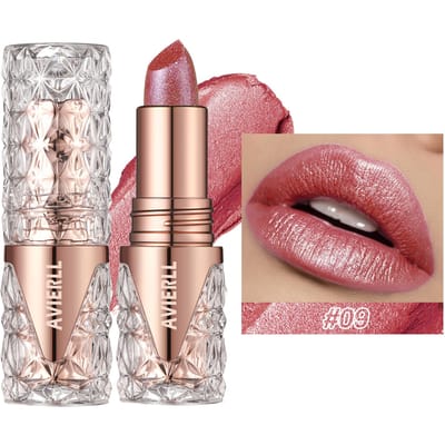 Rouge à lèvres nacré, paillettes fines, hydratant, soyeux, sirène, rose, longue tenue, imperméable, maquillage des lèvres