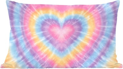 Sierkussens - Kussentjes Woonkamer - 60x40 cm - Hartvorm - Pastelkleuren - Tie Dye