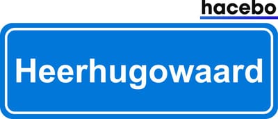 Hacebo - Plaatsnaam Sticker - 29x10 CM - Heerhugowaard sticker - Verkeersborden sticker - grappige cadeaus - Heerhugowaard