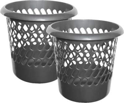Whitefurze Papierbakken/prullenbakken - 2x stuks - 25 liter - Grijs