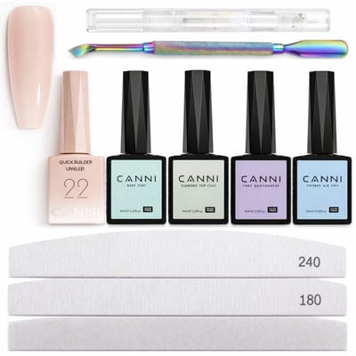 Canni - Biab - Set - 10-delig - HEMA-vrij - TPO-vrij - Builder in a bottle - Builder gel - Biab nagellak - Biab set - The gel bottle biab - Gel in a bottle