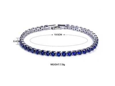 Tennis Armband | Blauw Verguld | Zirkonia stenen 4 MM | Lengte 17 CM | Tennis Bracelet | Sieraden
