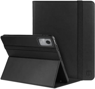 Rosso Element Hoes Geschikt voor Lenovo Tab M11 | Book Case | Volledige bescherming | Elastische band | Sleep/Wake functie | Met Penhouder | Verstelbare standaard | Zwart