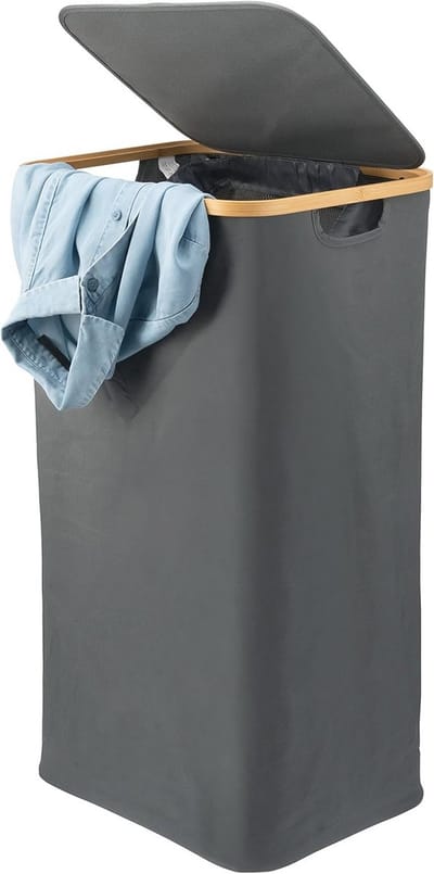 Wasverzamelaar - Kledingbox - Wassen Organiseren - Uitneembare Waszak - 100 Liter - Grijs