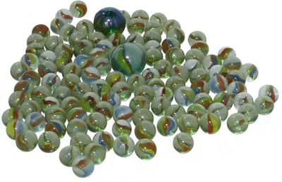 Gerimport Knikkers in netje - 240x - glas - Katteoog knikkers - buiten spelen - Lente