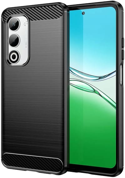 Hoesje geschikt voor Oppo A5/A5m - Techsuit Carbon Silicone Back Cover - Zwart