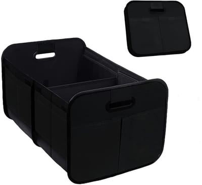 aladdien - Kofferbakorganizer - Opvouwbare opbergdoos - Antislip en stabiel - Zwart - Multifunctionele kofferbaktas - Ideaal voor auto en praktische..