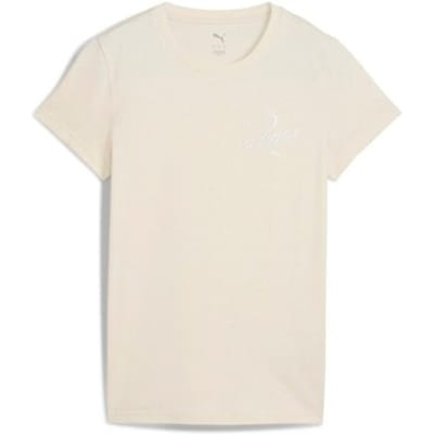 Puma Ess Script T-shirt Met Korte Mouwen Beige M Vrouw