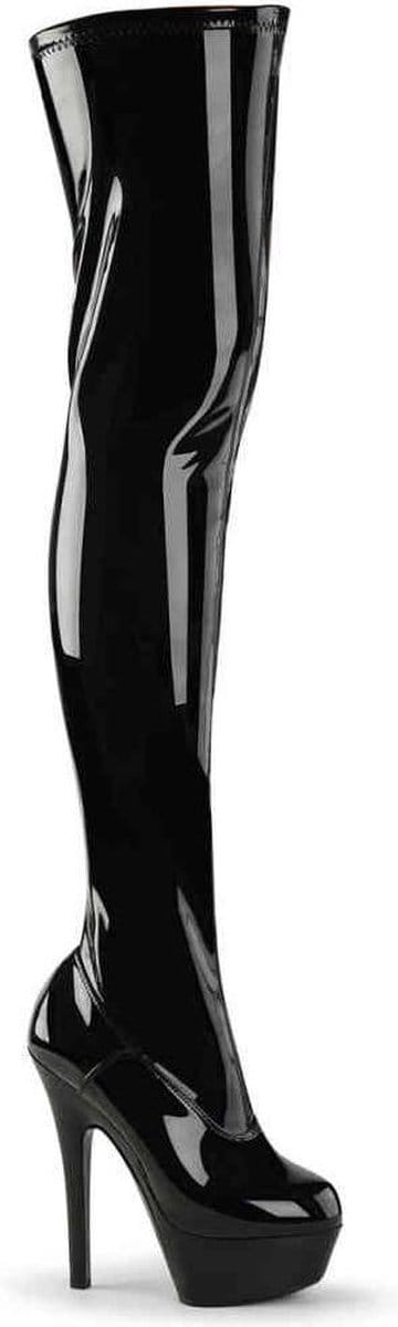 Pleaser Overknee Laarzen -36 Shoes- KISS-3000 Zwart
