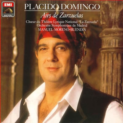 LP Plaat PLACIDO DOMINGO(TENOR)/MANUEL MOREN - Airs De Zarzuelas 7491481 EMI 1988 Duitsland Klassiek Gebruikt black