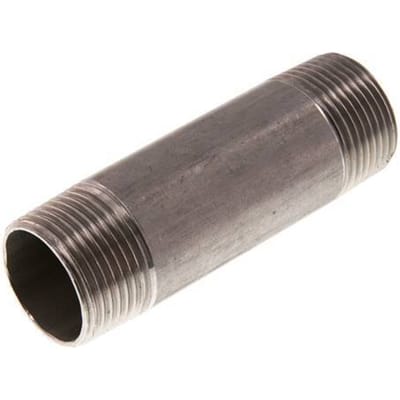 R 1'' RVS Dubbele Pijpnippel 20 Bar DIN 2982 - 100mm