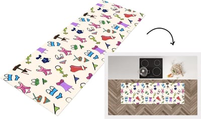 Keukenloper - Loper keuken - Lingerie - Ondergoed - Patroon - 150x50 cm - Keukenloper vinyl