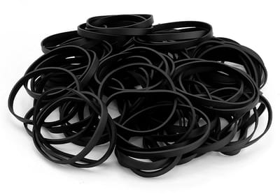 Elastiekjes, 60 x 5 mm rubberen ringen, brede rubberen ringen voor het huishouden, voor mappen, boeken, pennen, kranten, rollen (zwart)
