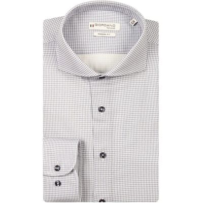 Giordano Overhemd Locarno Soft Brushed Houndstooth Twill Semi Cutaway Collar Navy / male
