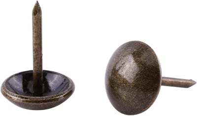 100 Stuks Ruwe Bekledigingsnagels voor Meubels - Antieke Studs voor Sofa's, Schoenhouders en Decoratie - Metaal in Brons (11 x 17 mm)