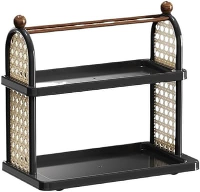 Mokkenrek Aanrecht - Bekerhouder Keuken - Keuken Organiseren - Open Gelaagde Opslag - 356 cm - Zwart