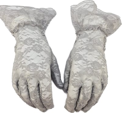 BamBella® - Handschoenen Grijs kant Kort - dames - Rushes