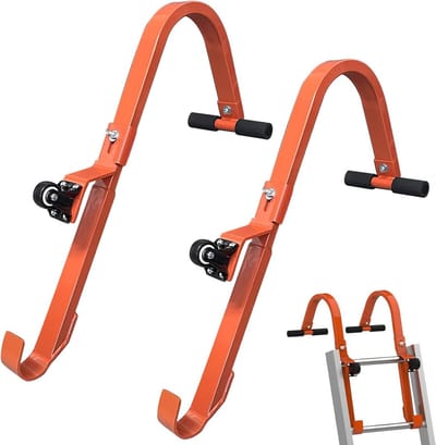 2 Pack Heavy Duty Ladder Dakhaak met Wiel Rubber Grip T-Bar voor schadepreventie, snelle en eenvoudige installatie om toegang te krijgen tot steile daken