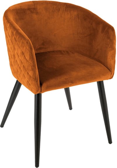 Stoel Marlo 56 x 56 x 76 cm velvet amber cognac