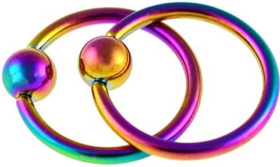 Fako Bijoux® - Ball Closure Piercing - Ring - 8mm - Multicolour - 2 Stuks