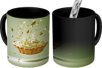 Magische Mok - Foto op Warmte Mokken - Koffiemok - Pistache - Taart - Noten - Eten - Magic Mok - Beker - 350 ML - Theemok