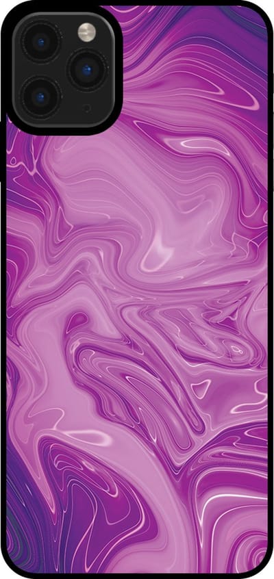 Smartphonica Telefoonhoesje voor iPhone 11 Pro Max met marmer opdruk - TPU backcover case marble design - Paars geschikt voor iPhone 11 Pro Max
