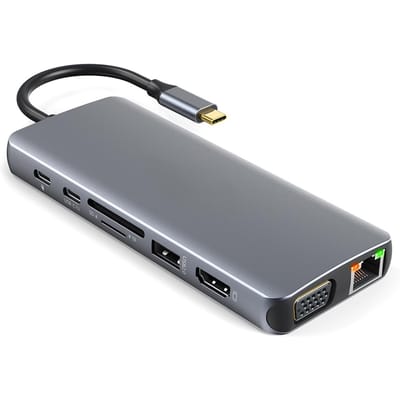 Dodocool 14-in-1 USB C-hub 4K USB C naar HDMI VGA Gigabit Ethernet 100W PD SD/TF-kaartlezer Type-C