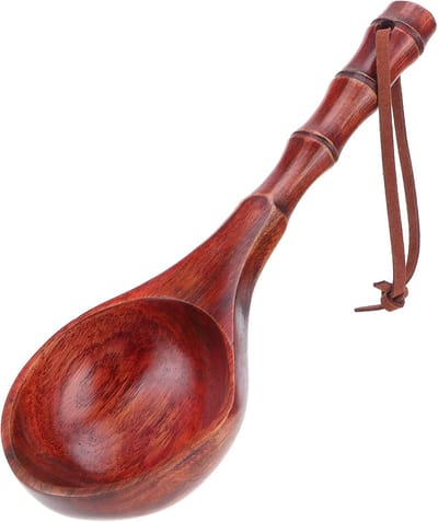 Houten lepel voor sauna en keuken, ideaal voor soep en andere vloeistoffen, 26 cm lang