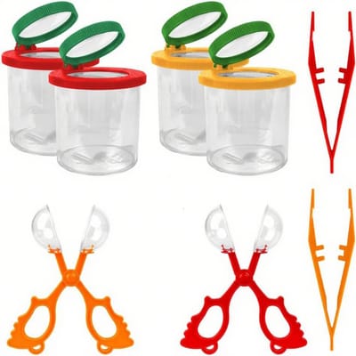 4 stuks vergrotende insectencontainer - insectenvangerset voor kinderen - draagbare insectenobservatiebox - insectenvangset met vergrootglas - wetenschaps- en natuurverkenningsspeelgoed voor kinderen
