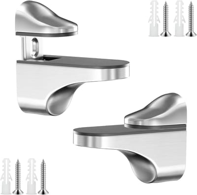 2 stuks verstelbare wandmontage houders voor glazen planken, geschikt voor 3-18mm dik glas, duurzaam en eenvoudig te installeren