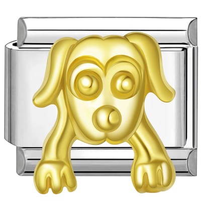 Quiges - Schakel - Bedel - 9mm - charms - Kleurrijk - Hond - Geschikt voor - armband - Schakelarmband - italy bedels armband